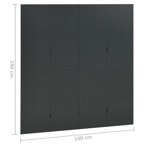  Parawan 4-panelowy, antracytowy, 160 x 180 cm, stalowy Lumarko!