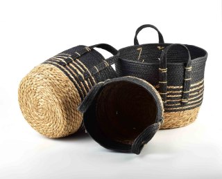  Komplet 3 Koszy Trawa Morska 33x33xh:26/28x28xh:23/23x23xh:20cm Lumarko!