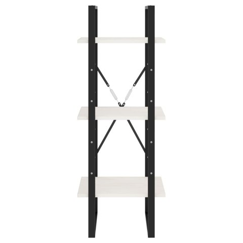  3-poziomowy regał na książki, biały, 40x30x105 cm, lita sosna Lumarko!