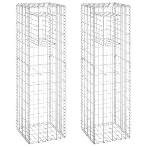  Słupki gabionowe, 2 szt., 40x40x140 cm, żelazo Lumarko!