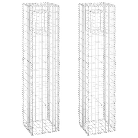  Słupki gabionowe, 2 szt., 40x40x180 cm, żelazo Lumarko!