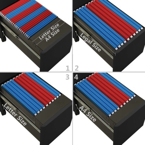  Mobilna szafka kartotekowa, antracytowa, 30x45x59 cm, stalowa Lumarko!