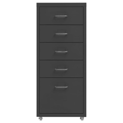  Mobilna szafka kartotekowa, antracytowa, 28x41x69 cm, metalowa Lumarko!