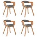  Krzesła stołowe, 4 szt., jasnoszare, gięte drewno i tkanina Lumarko!