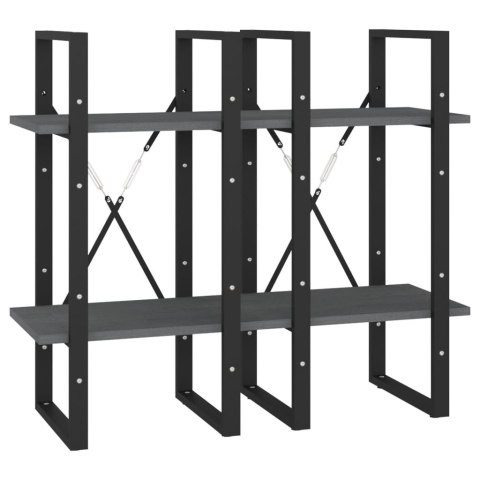  4-poziomowy regał na książki, szary, 40x30x140 cm, sosnowy Lumarko!