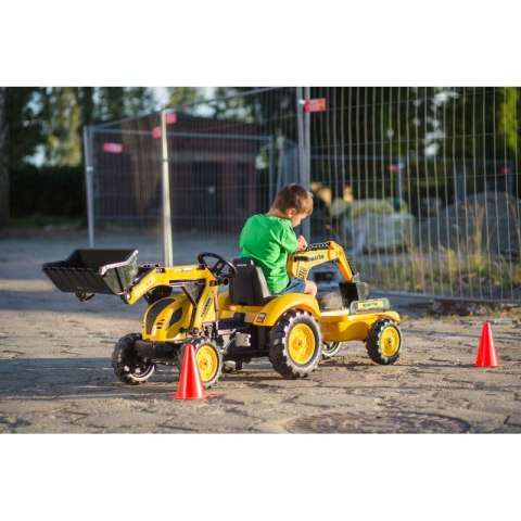 FALK Traktor na Pedały Koparka KOMATSU Łyżka + Przyczepa od 2 lat Lumarko!
