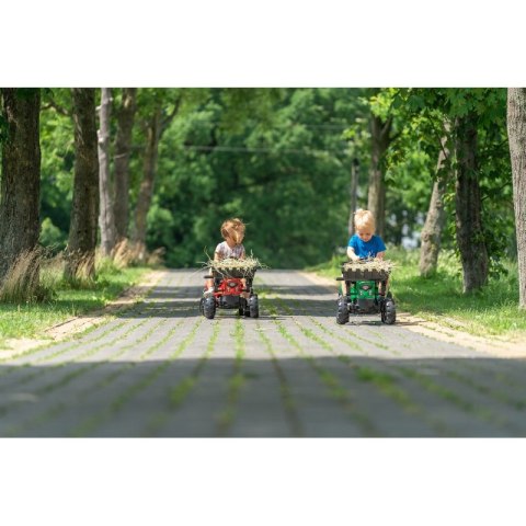 FALK Traktorek Supercharger Czerwony Otwierana Maska z Przyczepką + Łyżka Od 2 Roku Życia Lumarko!