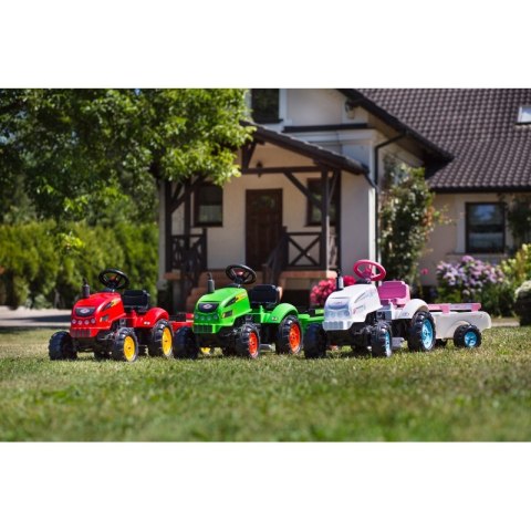 FALK Traktorek X Tractor Zielony z Przyczepką Klakson od 2 Lat Lumarko!