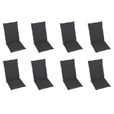  Rozkładane krzesła ogrodowe z poduszkami, 8 szt., drewno tekowe Lumarko!