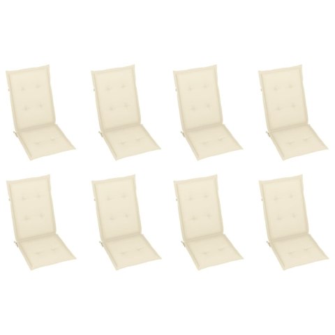  Rozkładane krzesła ogrodowe z poduszkami, 8 szt., drewno tekowe Lumarko!