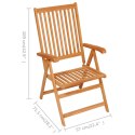  Rozkładane krzesła ogrodowe z poduszkami, 8 szt., drewno tekowe Lumarko!