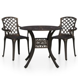  3-cz. zestaw mebli bistro ze stopu aluminium, brązowy Lumarko!