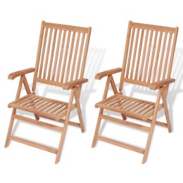  Rozkładane krzesła ogrodowe, 2 szt., lite drewno tekowe Lumarko!