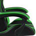  Fotel dla gracza z podnóżkiem, czarno-zielony, sztuczna skóra Lumarko!