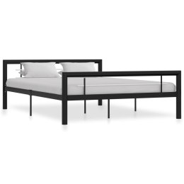  Rama łóżka, czarno-biała, metalowa, 140x200 cm Lumarko!