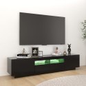  Szafka pod TV z oświetleniem LED, czarna, 180x35x40 cm Lumarko!