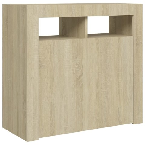  Szafka z oświetleniem LED, dąb sonoma, 80x35x75 cm Lumarko!