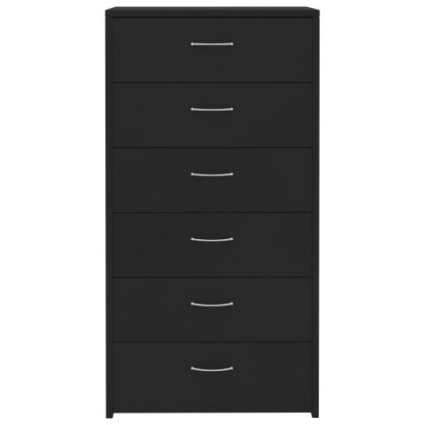  Komoda z 6 szufladami, czarna, 50 x 34 x 96 cm, płyta wiórowa Lumarko!