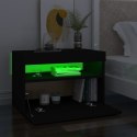  Szafka pod TV z oświetleniem LED, czarna, 60x35x40 cm Lumarko!