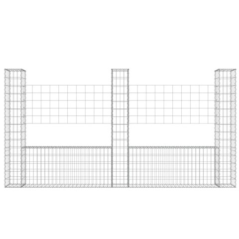  3 słupki gabionowe U-kształtne, 260x20x150 cm, żelazne Lumarko!