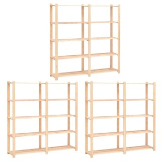  Regały z 5 półkami, 3 szt., 170x38x170 cm, sosna, 500 kg Lumarko!