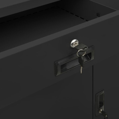  Szafka biurowa z doniczką, antracytowa, 90x40x125 cm, stalowa Lumarko!