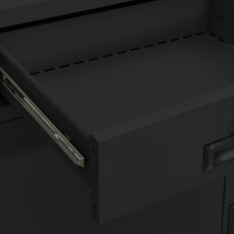  Szafka biurowa z doniczką, antracytowa, 90x40x125 cm, stalowa Lumarko!