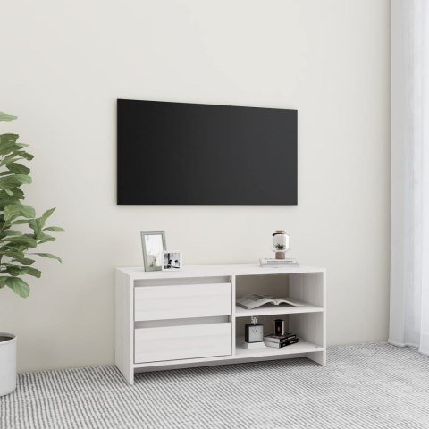  Szafka pod TV, biała, 80x31x39 cm, drewno sosnowe Lumarko!