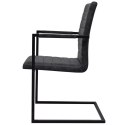  Krzesła stołowe, wspornikowe, 2 szt., czarne, sztuczna skóra Lumarko!