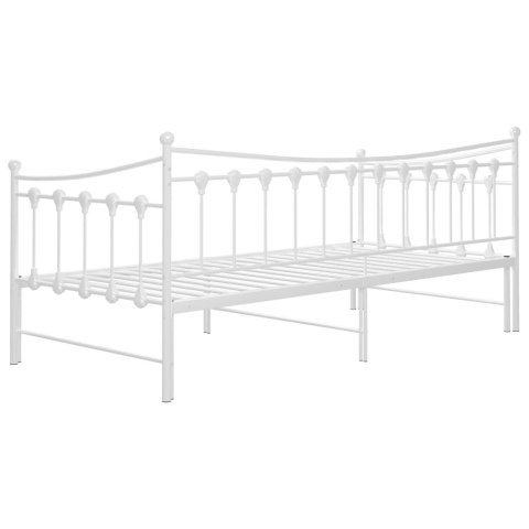  Sofa z wysuwaną ramą łóżka, biała, metalowa, 90x200 cm Lumarko!