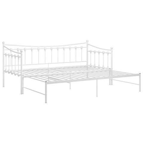  Sofa z wysuwaną ramą łóżka, biała, metalowa, 90x200 cm Lumarko!
