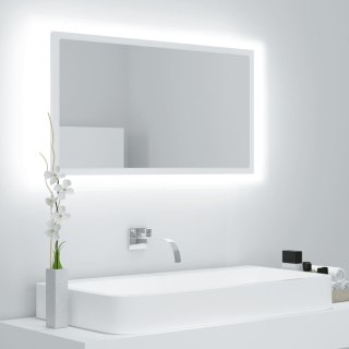  Lustro łazienkowe z LED, białe, 80x8,5x37 cm, płyta wiórowa Lumarko!