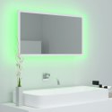  Lustro łazienkowe z LED, białe, 80x8,5x37 cm, płyta wiórowa Lumarko!