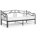  Sofa z wysuwaną ramą łóżka, czarna, metalowa, 90x200 cm Lumarko!