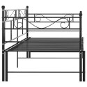  Sofa z wysuwaną ramą łóżka, czarna, metalowa, 90x200 cm Lumarko!