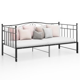Lumarko Sofa z wysuwaną ramą łóżka, czarna, metalowa, 90x200 cm!