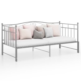  Sofa z wysuwaną ramą łóżka, szara, metalowa, 90x200 cm Lumarko!