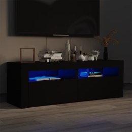  Szafka pod TV z oświetleniem LED, czarna, 120x35x40 cm Lumarko!