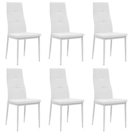  Krzesła stołowe, 6 szt., białe, sztuczna skóra Lumarko!