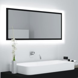  Lustro łazienkowe z LED, czarne, 100x8,5x37 cm, płyta wiórowa Lumarko!