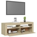  Szafka pod TV z oświetleniem LED, dąb sonoma, 120x35x40 cm Lumarko!