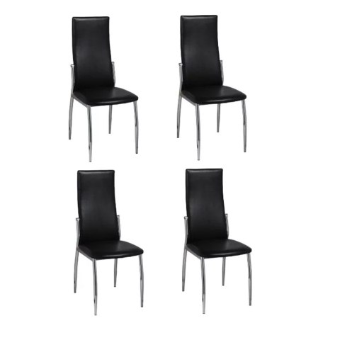  Krzesła stołowe, 4 szt., czarne, sztuczna skóra Lumarko!