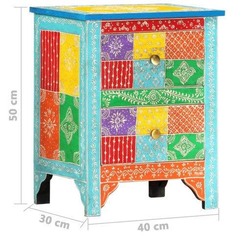  Ręcznie malowana szafka nocna, 40x30x50 cm, lite drewno mango Lumarko!