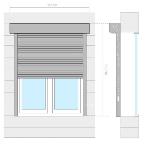  Roleta zewnętrzna, aluminiowa, 140 x 150 cm, biała Lumarko!