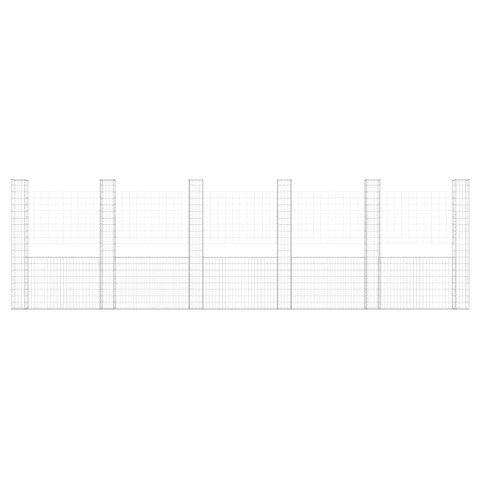  Ogrodzenie gabionowe z 6 słupkami, żelazo, 620x20x200 cm Lumarko!