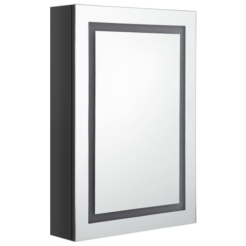 Szafka łazienkowa z lustrem i LED, lśniąca czerń, 50x13x70 cm Lumarko!
