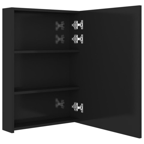  Szafka łazienkowa z lustrem i LED, lśniąca czerń, 50x13x70 cm Lumarko!