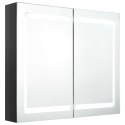  Szafka łazienkowa z lustrem i LED, lśniąca czerń, 80x12x68 cm Lumarko!
