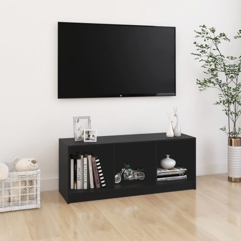  Szafka pod telewizor, czarna, 104x33x41 cm, lite drewno sosnowe Lumarko!