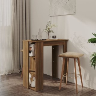  Stolik barowy z półkami, brązowy dąb, 102x50x103,5 cm, płyta Lumarko!
